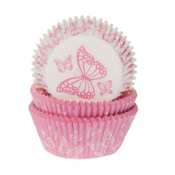 House of Marie Muffinsformer Rosa sommerfulger pk/50