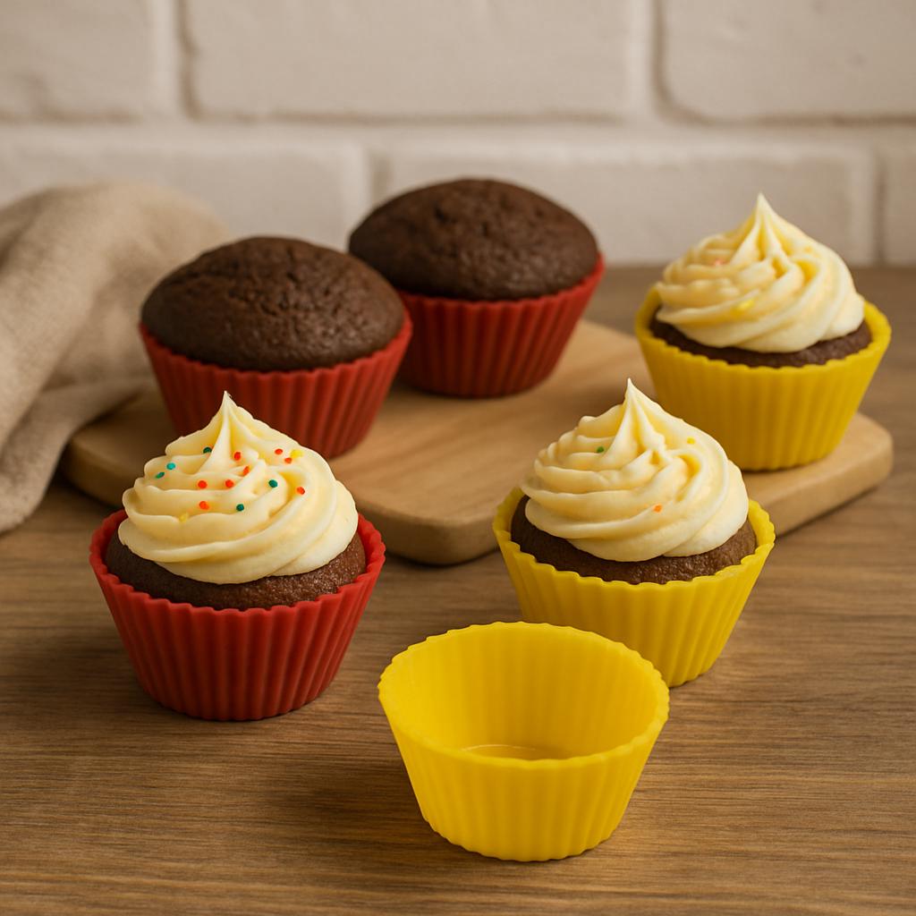 Patisse Silikon Muffinsformer -Rød og Gul- pk/6