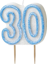 30-lys til kake, lyseblått
