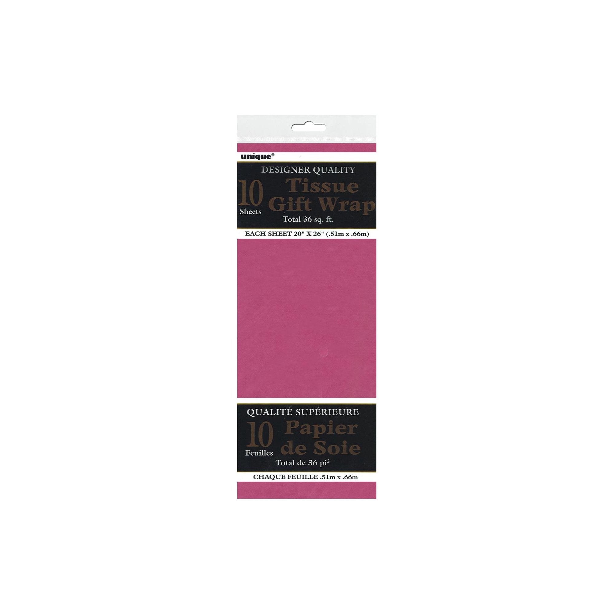 Silkepapir, Mørk rosa, pk/10