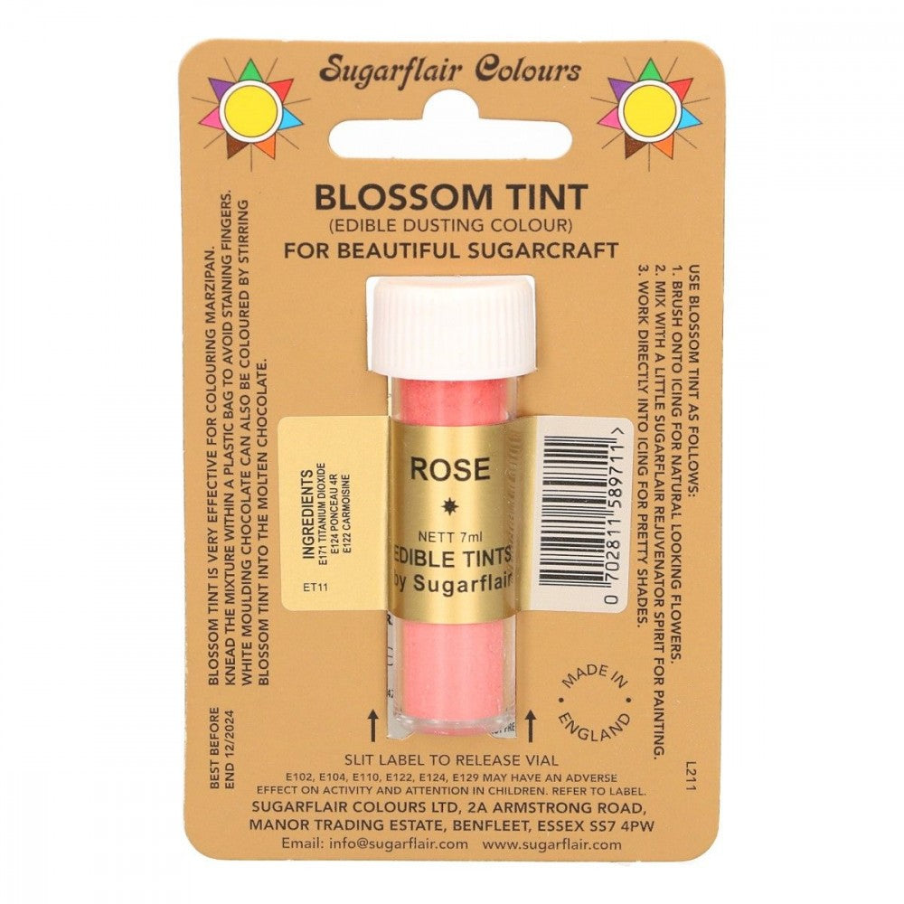 Sugarflair pulverfarge Rose, 7ml