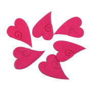Fuchsia/Rosa hjertebordpynt, 6stk 4,5 x 3,2 x 0,2cm