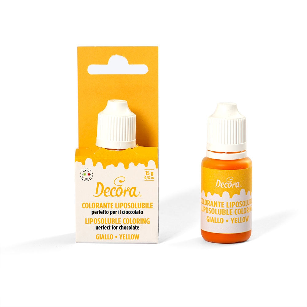 Decora fettoppløselig matfarge -Gul- 15g