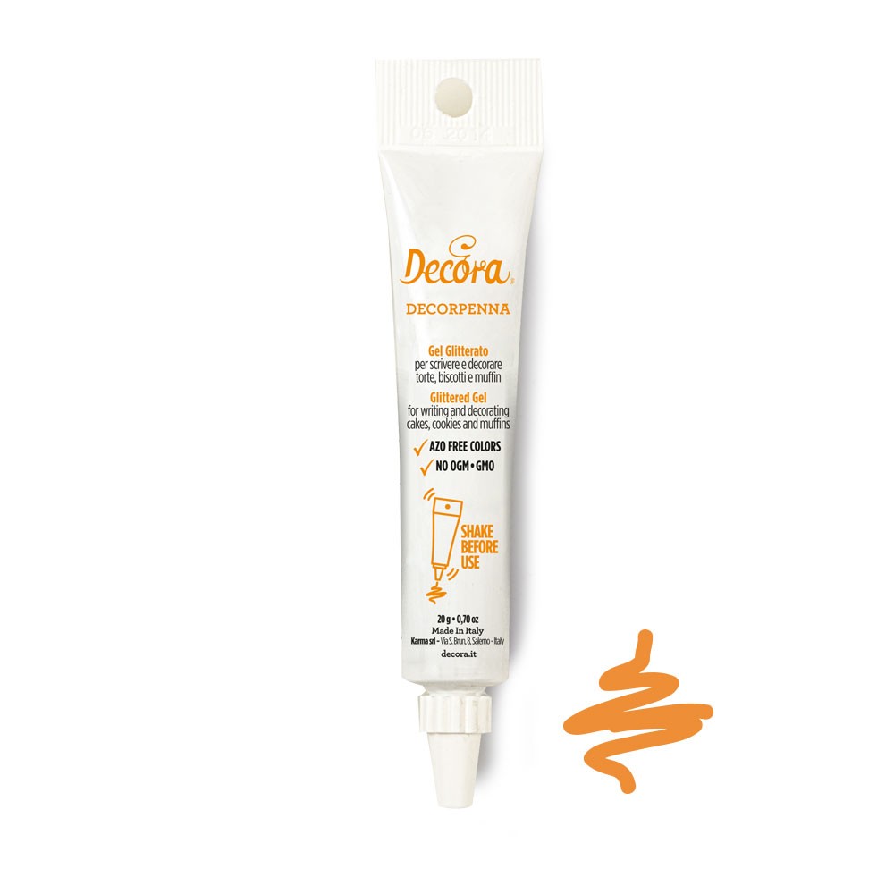 Decora pyntegele, glitter -Oransje- 20g