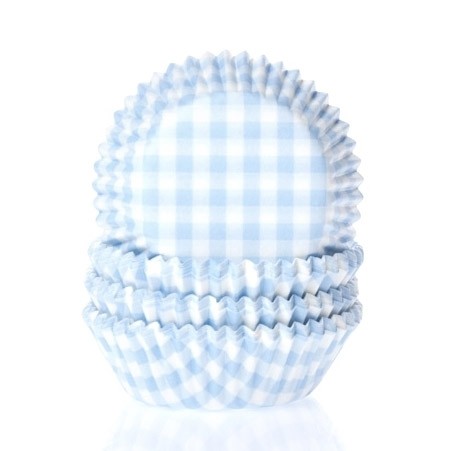 House of Marie Muffinsformer Gingham Pastellblå - pk/50 