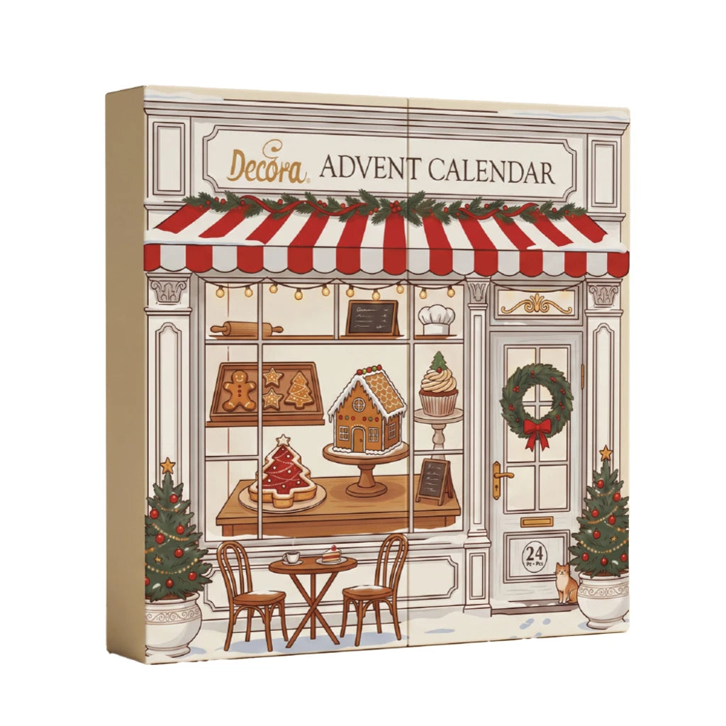 Decora adventskalender med 24 luker til julebaking