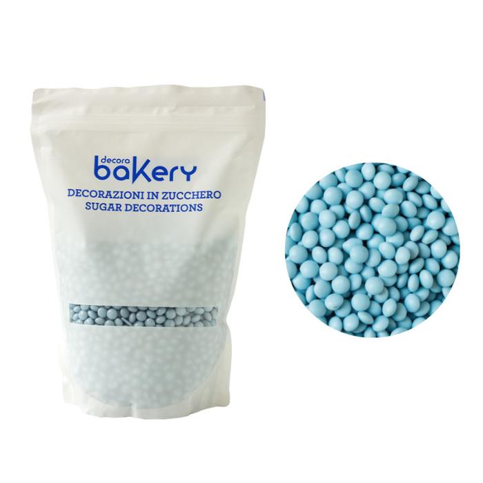 Decora Sjokoladelinser -Baby blå- 10mm, 1kg