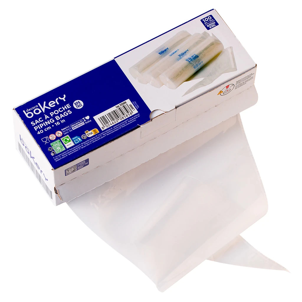 Decora Bakery sprøyteposer på rull, transparente, pk/100 – 40cm
