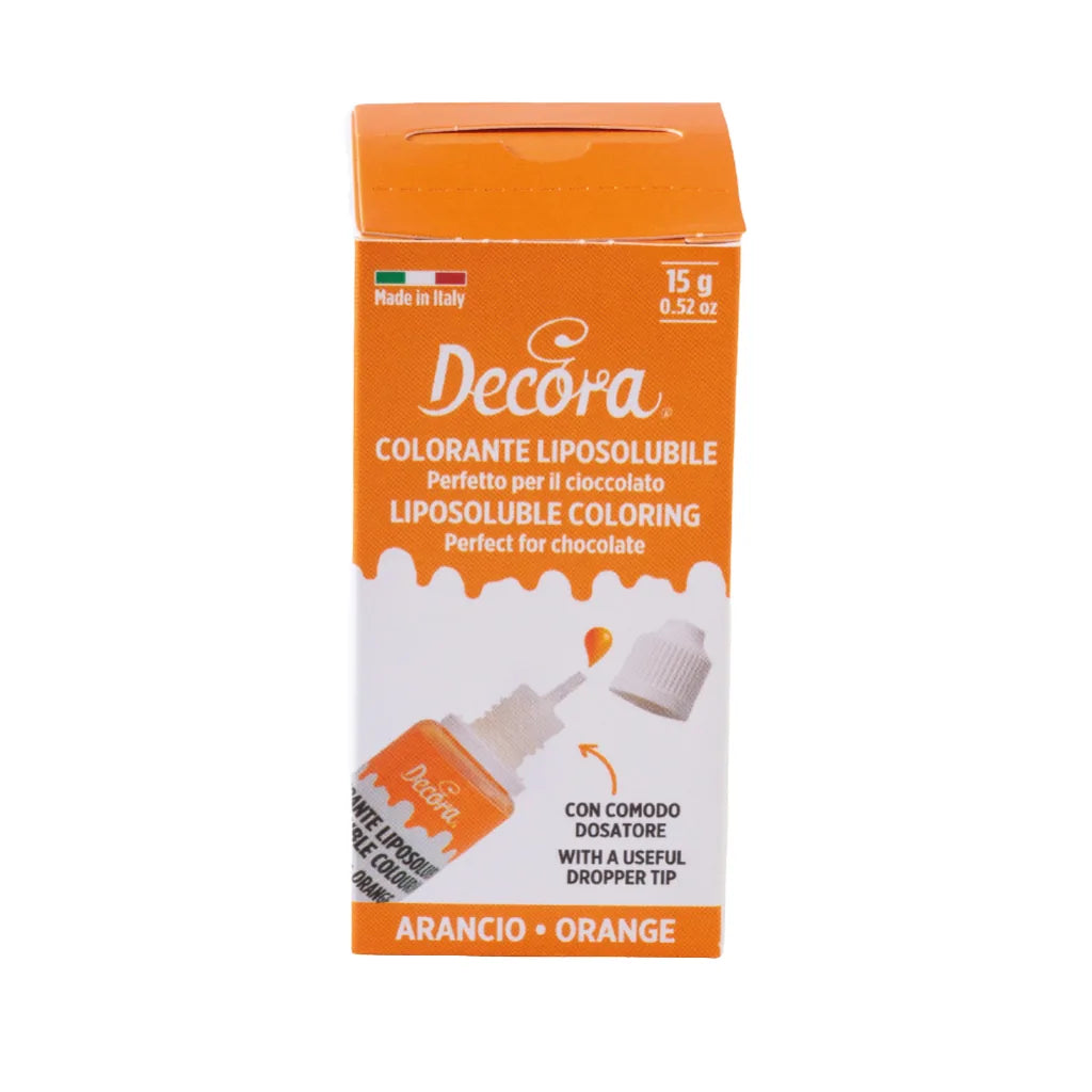 Decora fettoppløselig matfarge -Oransje- 15g