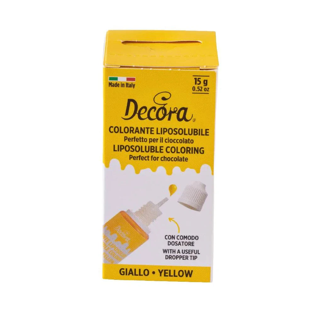 Decora fettoppløselig matfarge -Gul- 15g – produktbilde 2