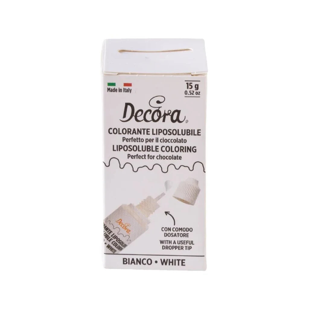 Decora fettoppløselig matfarge -Hvit- 15g – produktbilde 2
