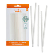 Decora papirsugerør -Hvit- pk/80 – produktbilde