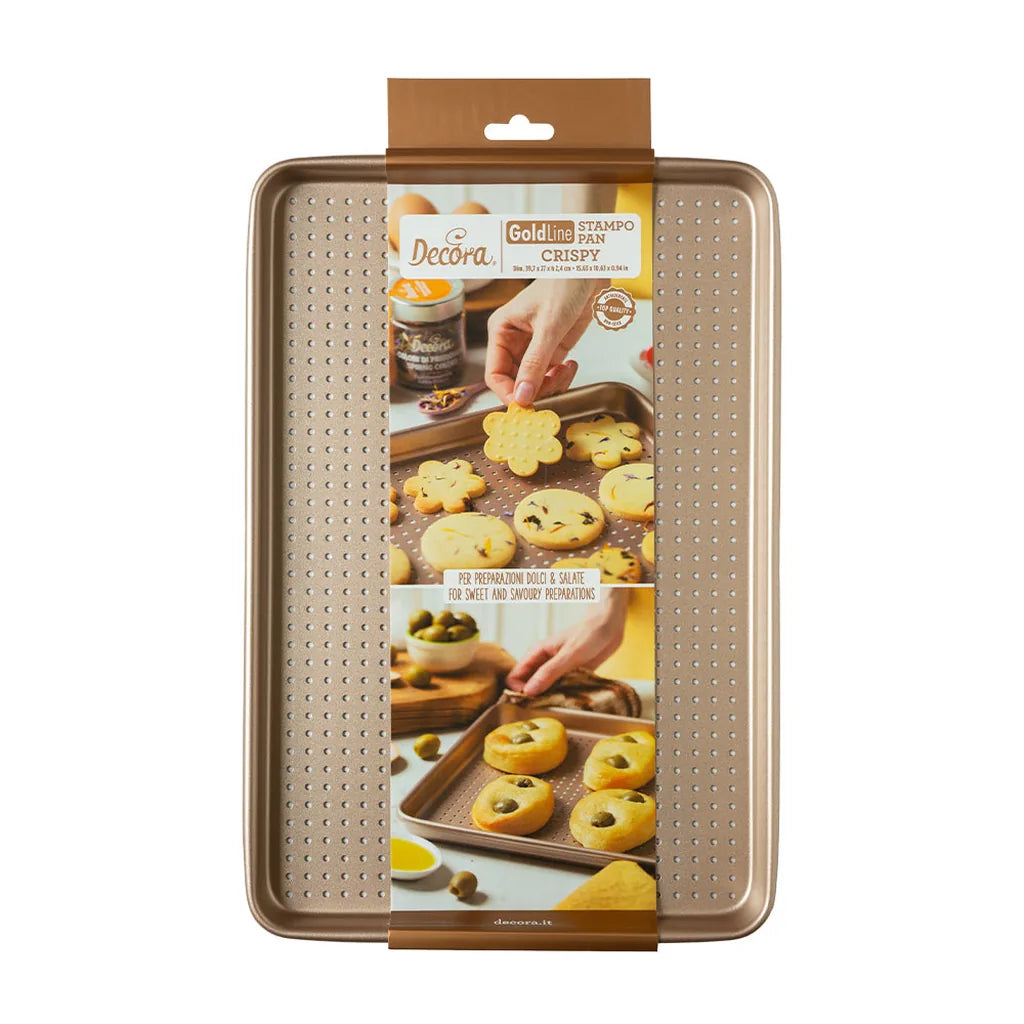 Decora perforert bakeplate – Rosegull – 30x40 cm