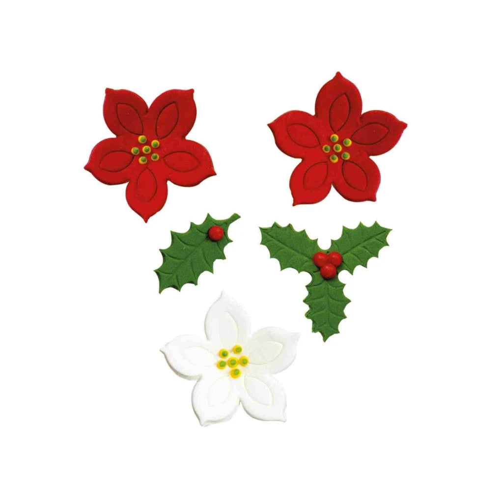 Decora Spiselig Kakepynt - Julestjerne og kristtorn pk/7 – produktbilde 2