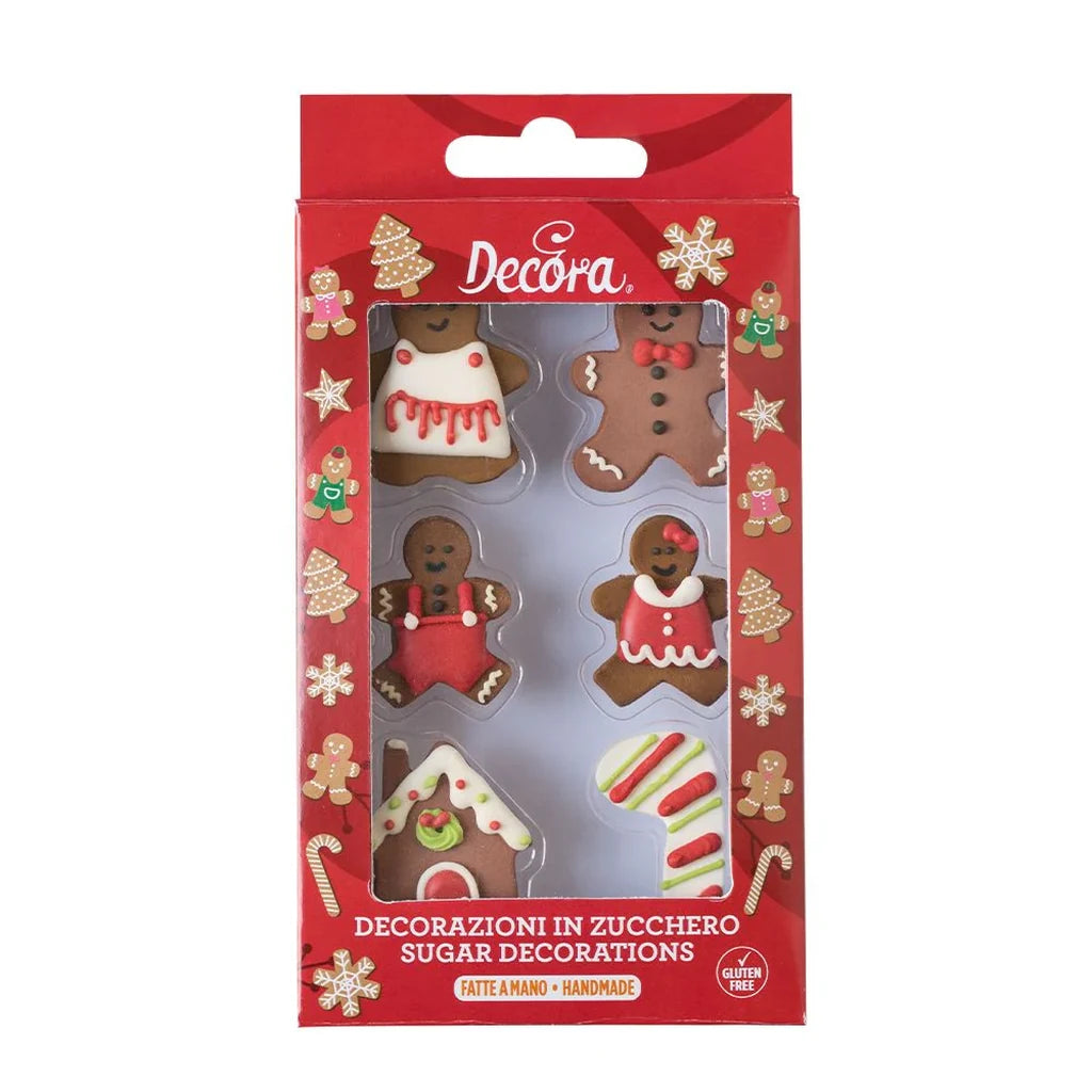 Decora Spiselig Kakepynt - Pepperkakefigurer pk/6