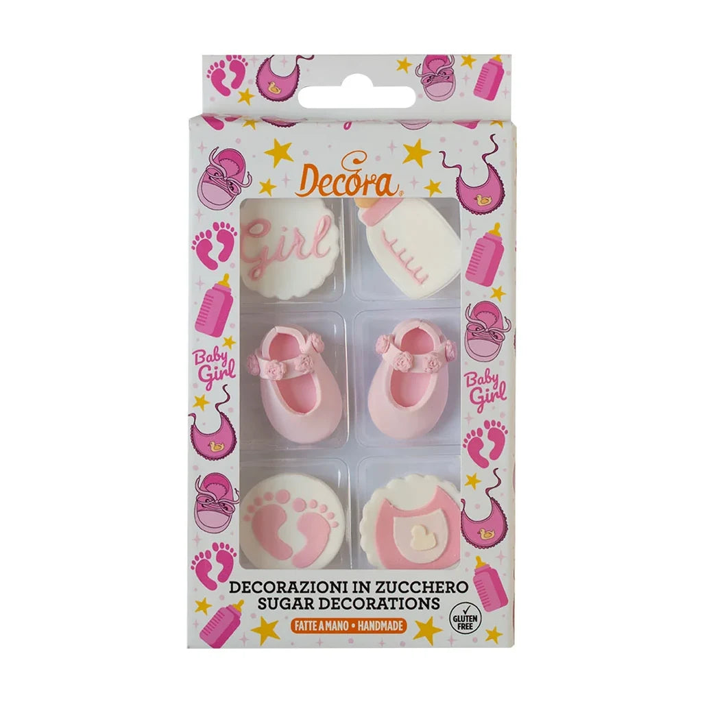 Decora spiselig kakepynt Rosa -Babyjente- pk/6