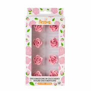 Decora Spiselig Kakepynt Små Roser -Rosa- pk/8