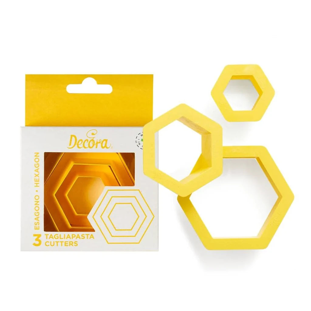 Decora utstikkere i plast -Hexagon- sett/3