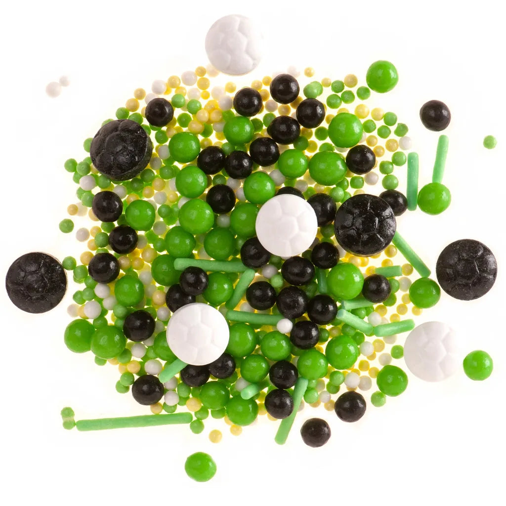 Bakside av Dekora fotball strøssel mix 70 g med ingredienser og næringsinnhold