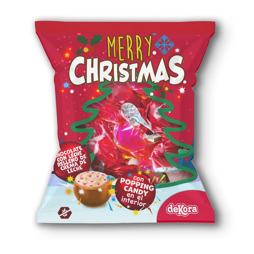 Julesjokolade med popping candy 90 g, produkt og innhold