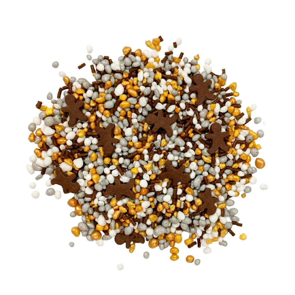 deKora Ginger Glow kakestrøssel med pepperkakemenn, 100 g, detaljbilde