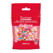 Dekora kakestrøssel stjerner multicolor 100 g vist i original emballasje forfra