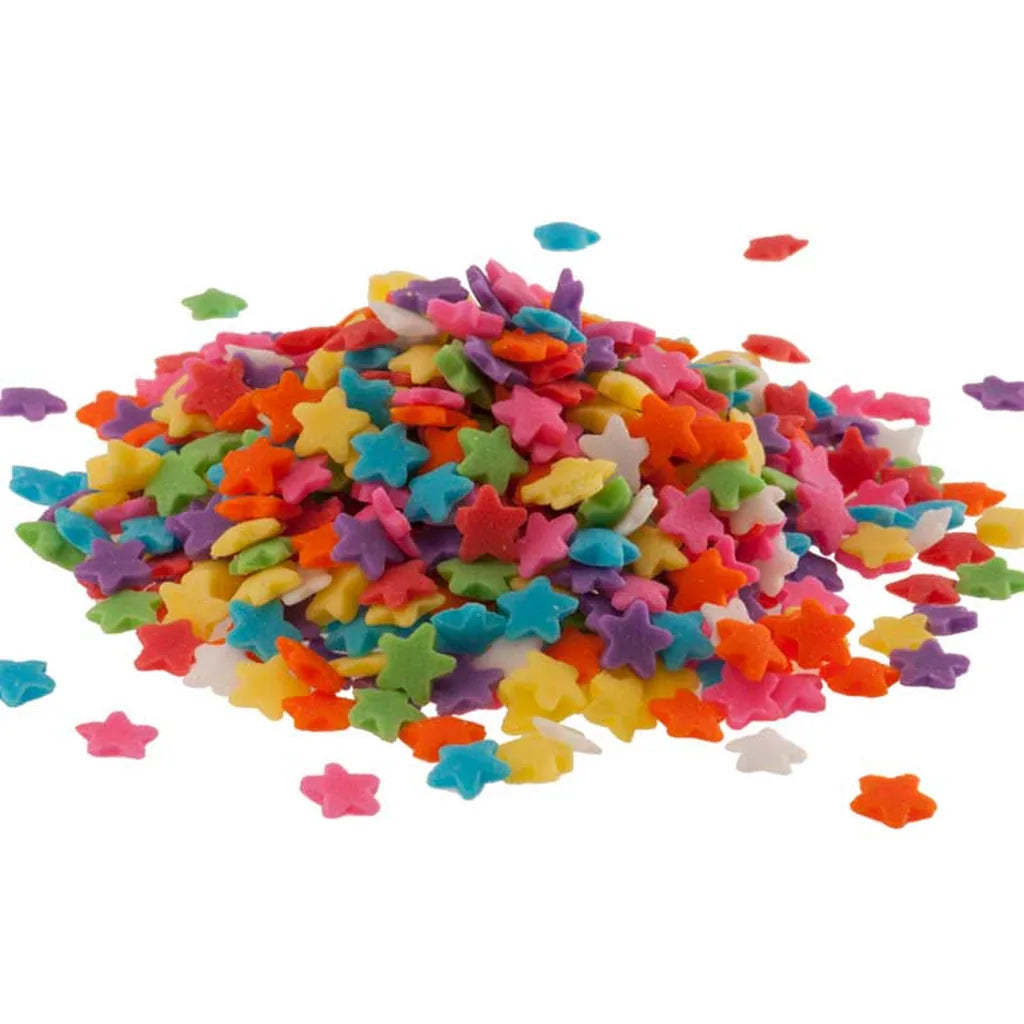 Nærbilde av Dekora stjernestrøssel multicolor til kaker og cupcakes