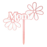 Dekora kaketopp Mom med rosa blomster og festepinne, 11,8 x 11,1 cm