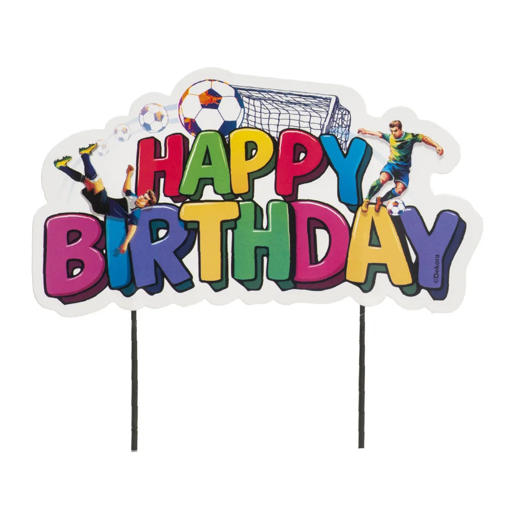 Dekora Kaketopper Fotball -Happy Birthday- 17,5 cm