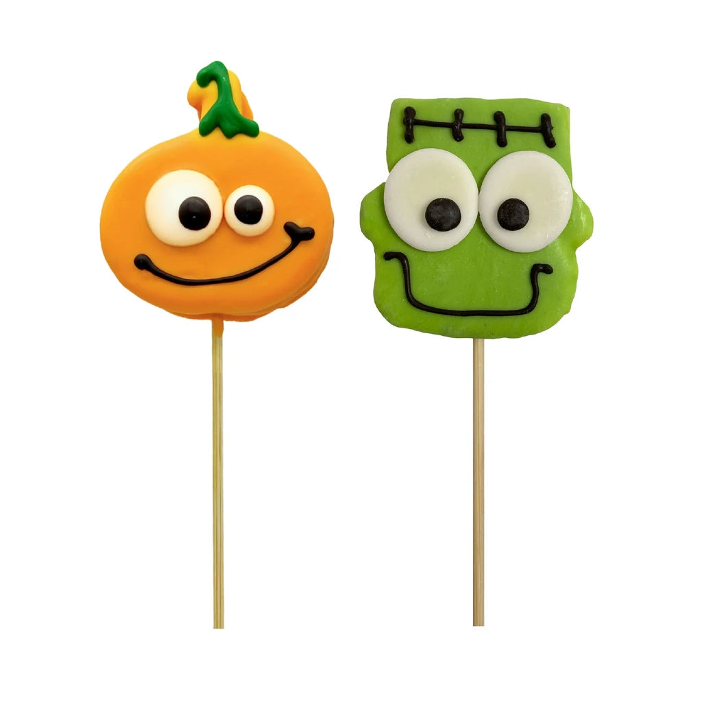 deKora marshmallow på pinne Halloween 30 g – Gresskar og Frankenstein