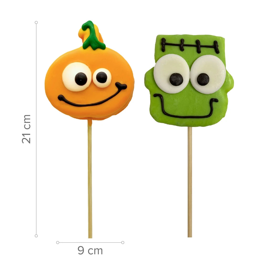 deKora marshmallow på pinne Halloween 30 g – Gresskar og Frankenstein