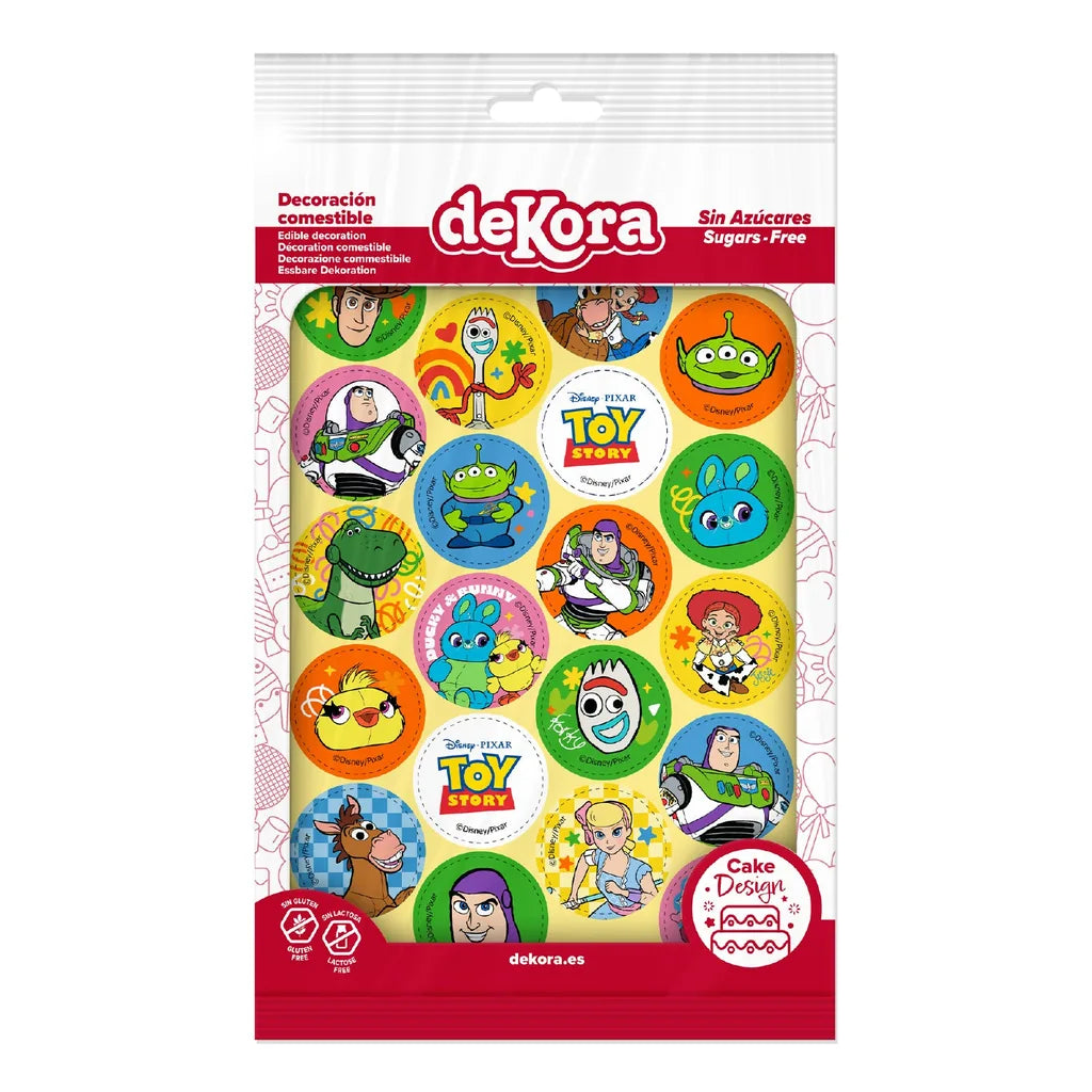 Toy Story spiselige cupcakebilder i wafer i pakke fra DeKora