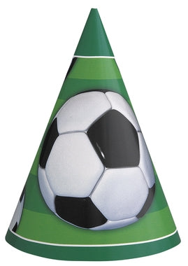 Fotball, partyhatter til bursdag/fest, 8 stk