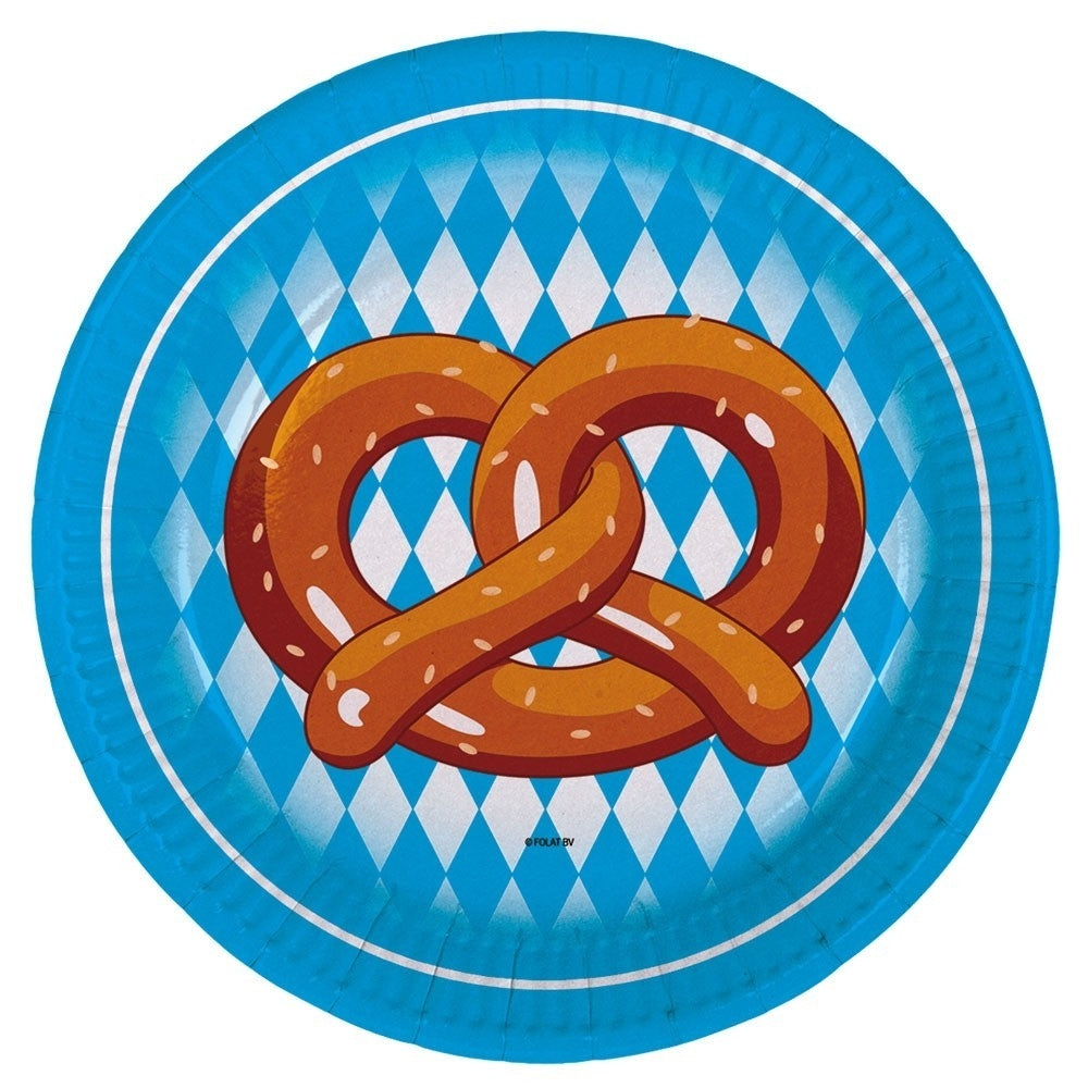 Oktoberfest papptallerken -Pretzel- 18cm, pk/8