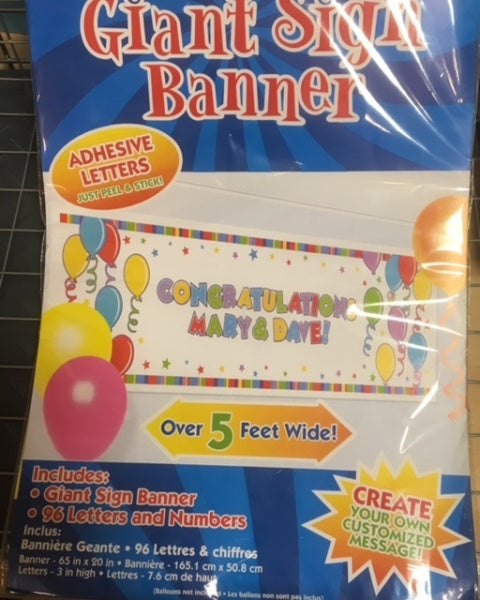 Gigantbanner med klistremerkebokstaver