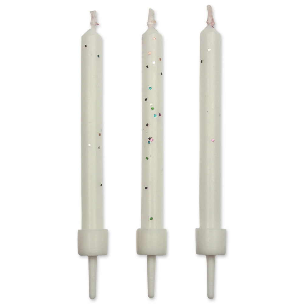 PME - Kakelys hvit m/glitter, pk/10