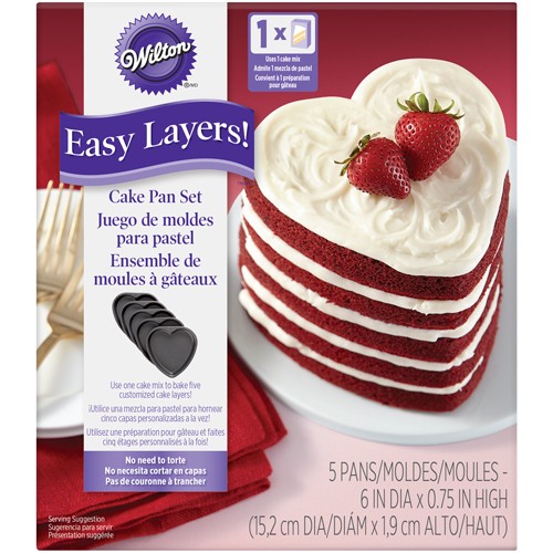 Wilton Hjerte kakeform flerlagskake 15cm, 5 deler