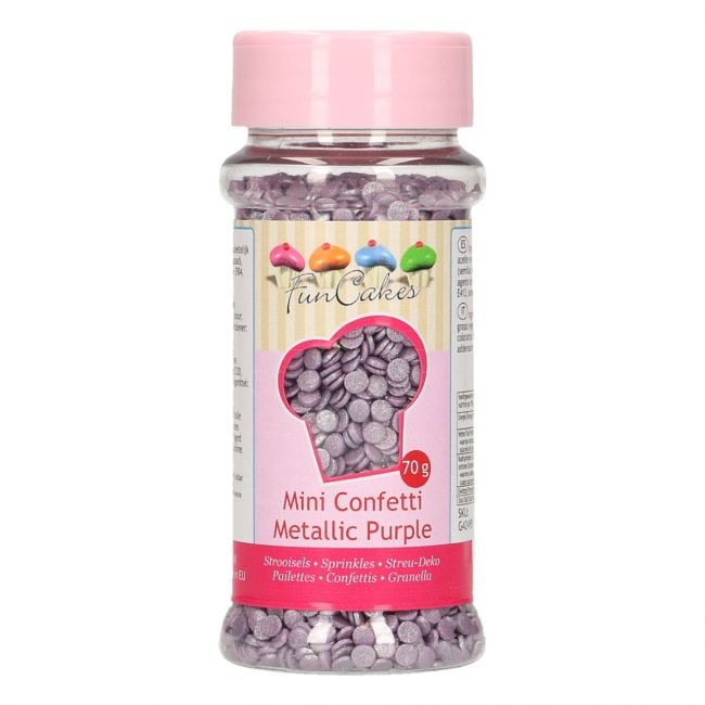 FunCakes Kakestrø Konfetti -Metallic lilla- 70g