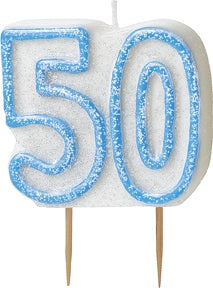 50tall kakelys, blå/hvit