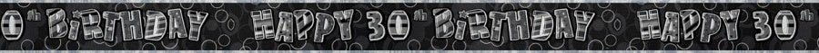 Banner, svart metallic "30th"