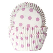 House of Marie Muffinsformer Hvite med babyrosa polkadotter pk/50