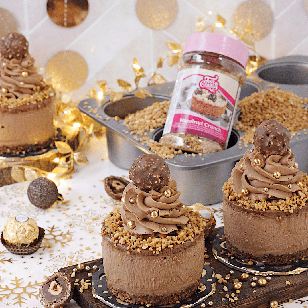 ferrero rocher mini ostekaker med hasselnøttkrokan