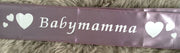 Ordensbånd / Sash til babyshower Lilla -Babymamma- 