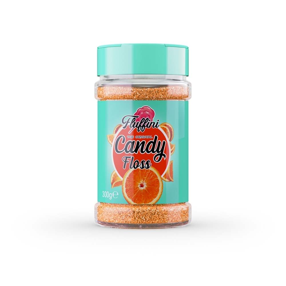 fluffini sukkerspinn sukker med smak av appelsin