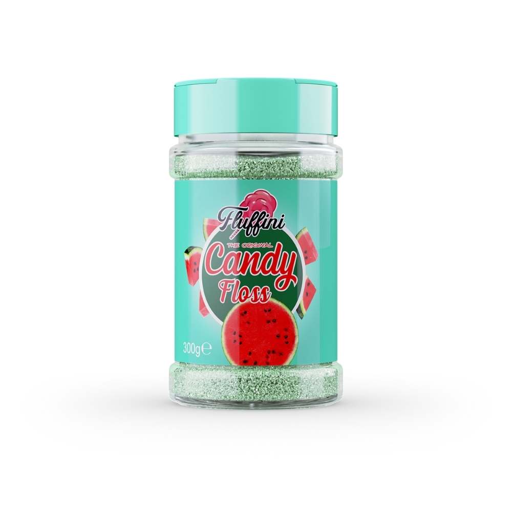 fluffini sukkerspinn sukker med smak av vannmelon