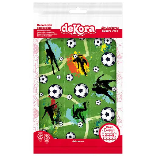 Fotball kakebånd i wafer, A5, i pakke fra DeKora