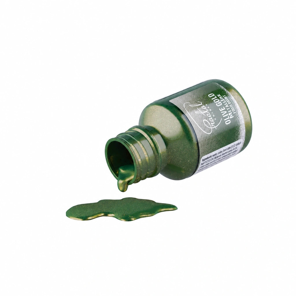 Olive Gold metallisk maling helles fra flasken