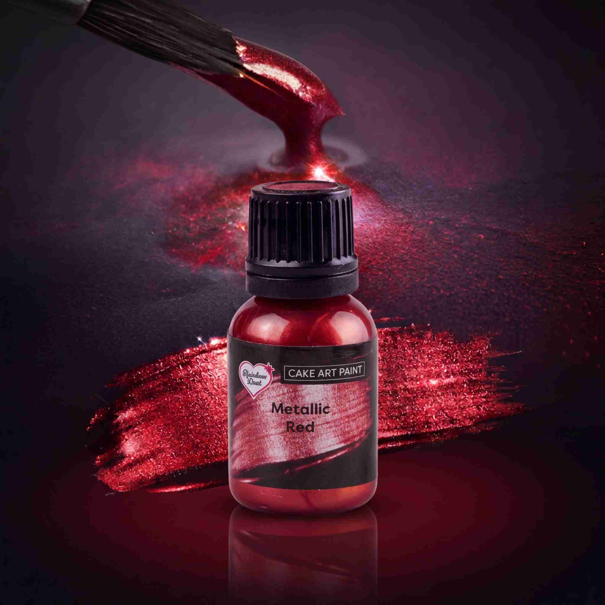 Spiselig maling Metallisk Rød 25ml