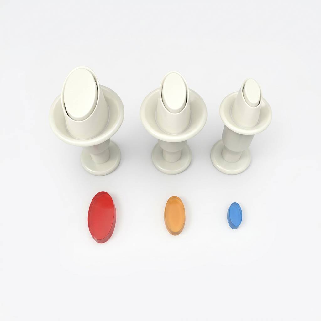 Miniutstikkere med stempel - Oval pk/3