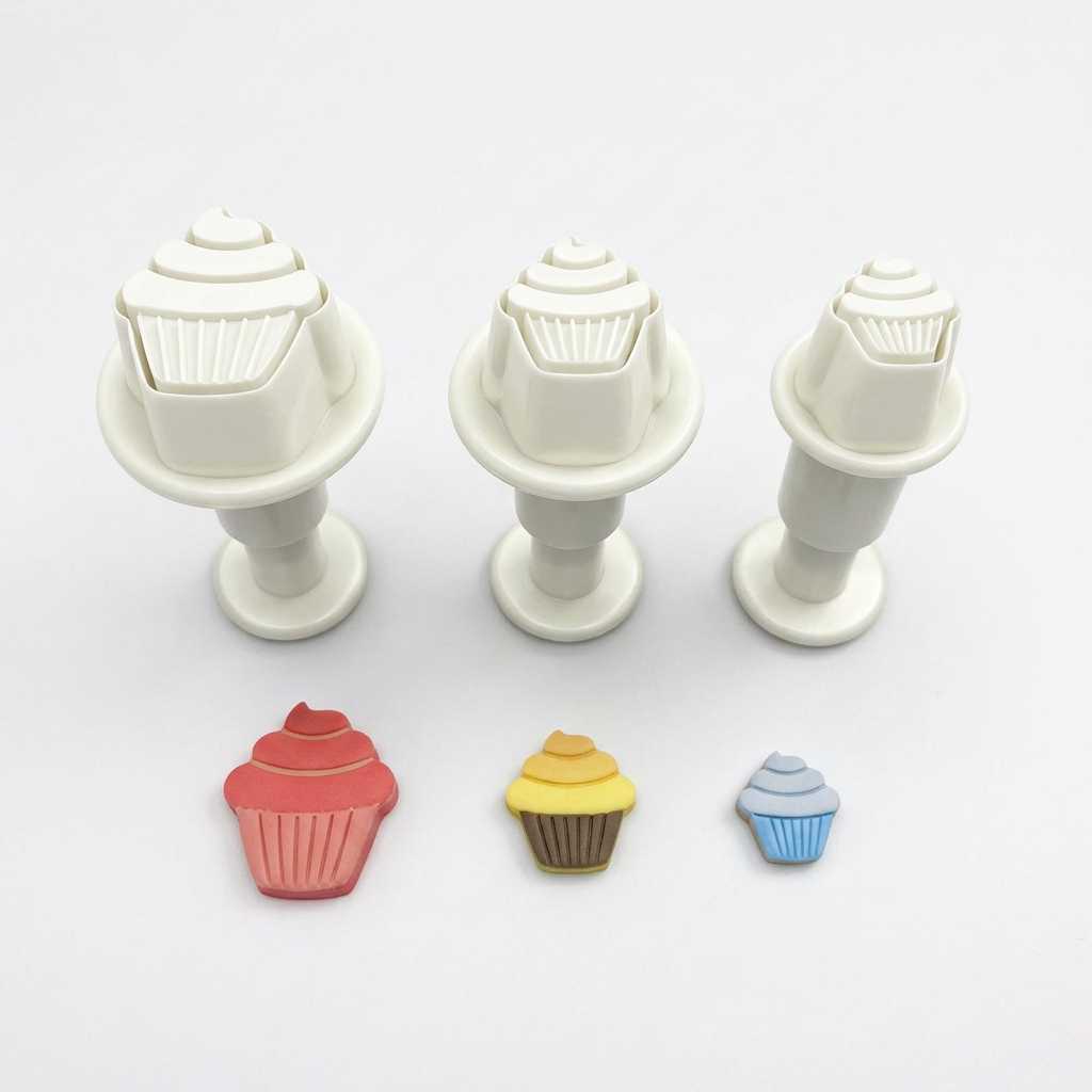 Miniutstikkere med stempel - Cupcake pk/3